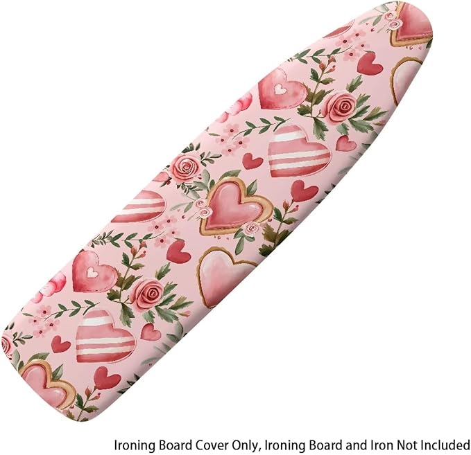 Pink Rose Ironing Board Cover Love Heart Iron Board Cover Thick Romantic Home