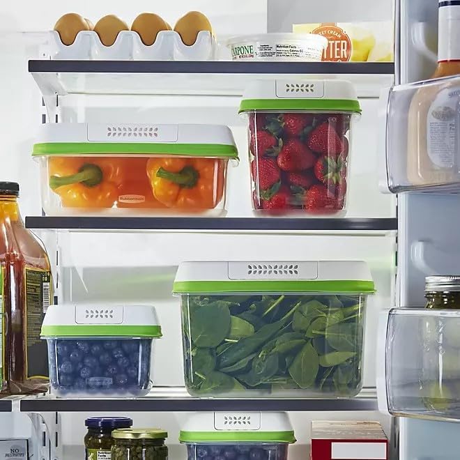 Rubbermaid FreshWorks Produce Saver, Medium and Large Storage Containers