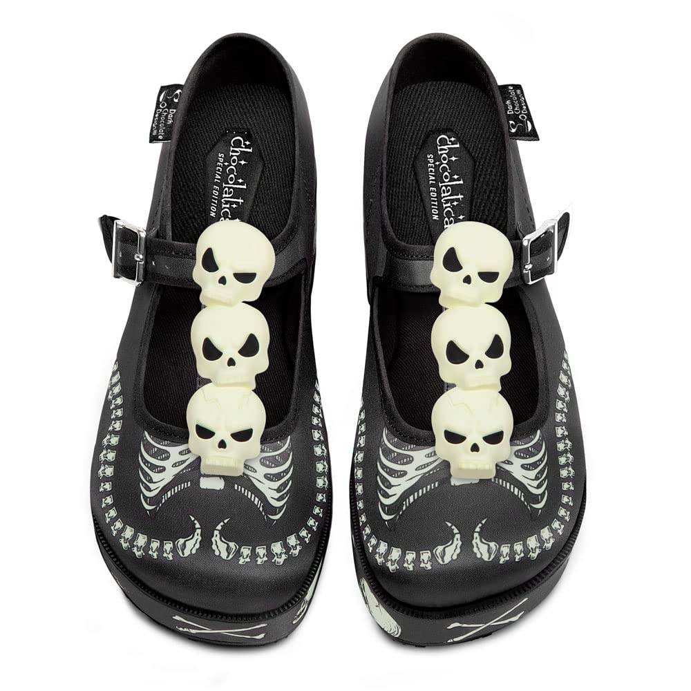 Hot Chocolate Design Chocolaticas Skeletons Under Your Bed Women's Mary Jane Platform Multicoloured HCD 39