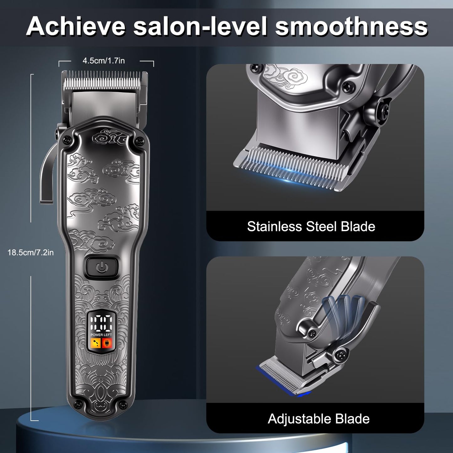 Hatteker Professional Hair Clippers for Men Beard Trimmer Clippers and Trimmer Set Waterproof T-Blade Trimmer Cordless Grooming Kit Nose Body Hair Trimmer Barber Clippers
