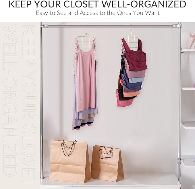 ZEDODIER 4 Pack Tank Top Hanger Space Saving, Bra Hangers