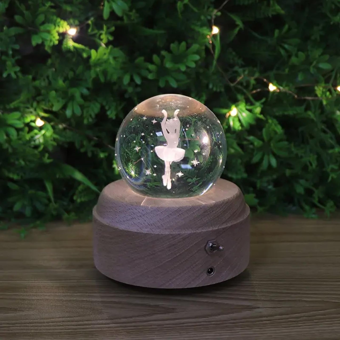 YCWF 3D Crystal Ball Music Box,Luminous Rotating Musical Box,with Projection LED Light Music Box,Best Gift for Birthday Thanksgiving Day Valentines Day Mothers Day Christmas (Ballet Girl)