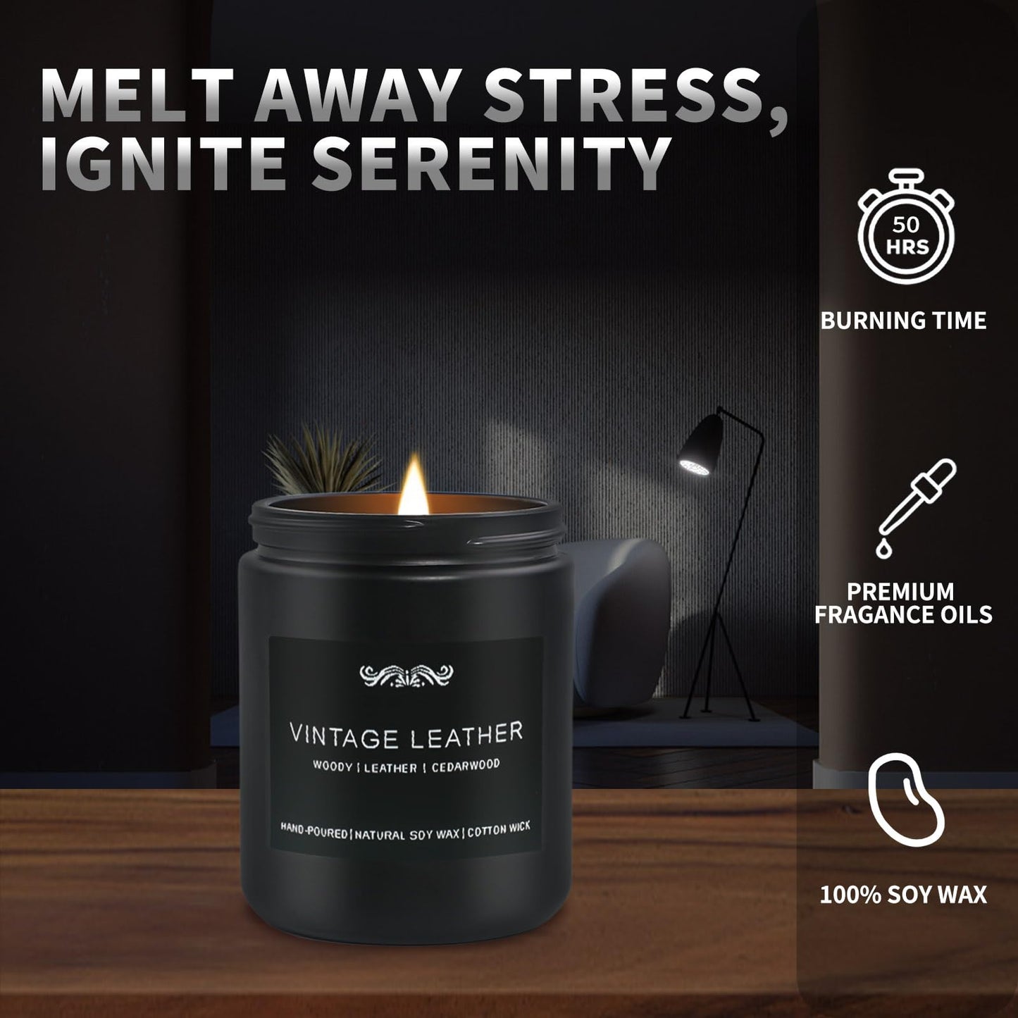 6 Pack Candles for Home Scented Aromatherapy Candles Gifts Set for Mens, Men Candle Set, 42 oz 300 Hour Long Lasting Candles, Gifts for Men, Birthday, Anniversary Present
