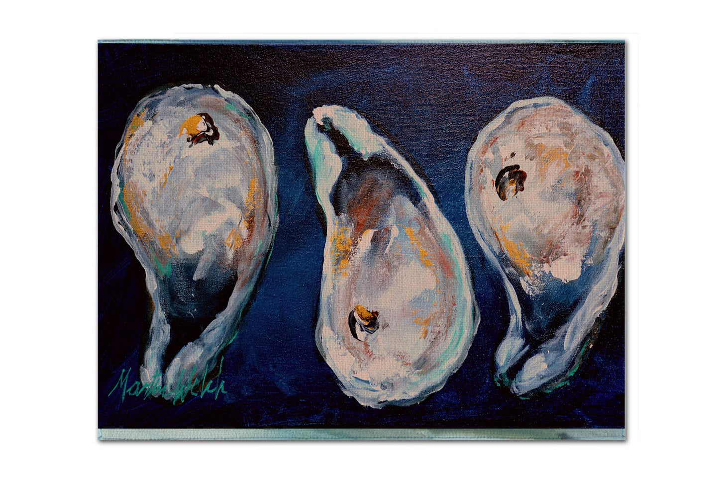 Caroline's Treasures MW1112PLMT Oysters Give Me More Fabric Placemat Washable Placemat Dinner Table Decor No Ironing Linen Look