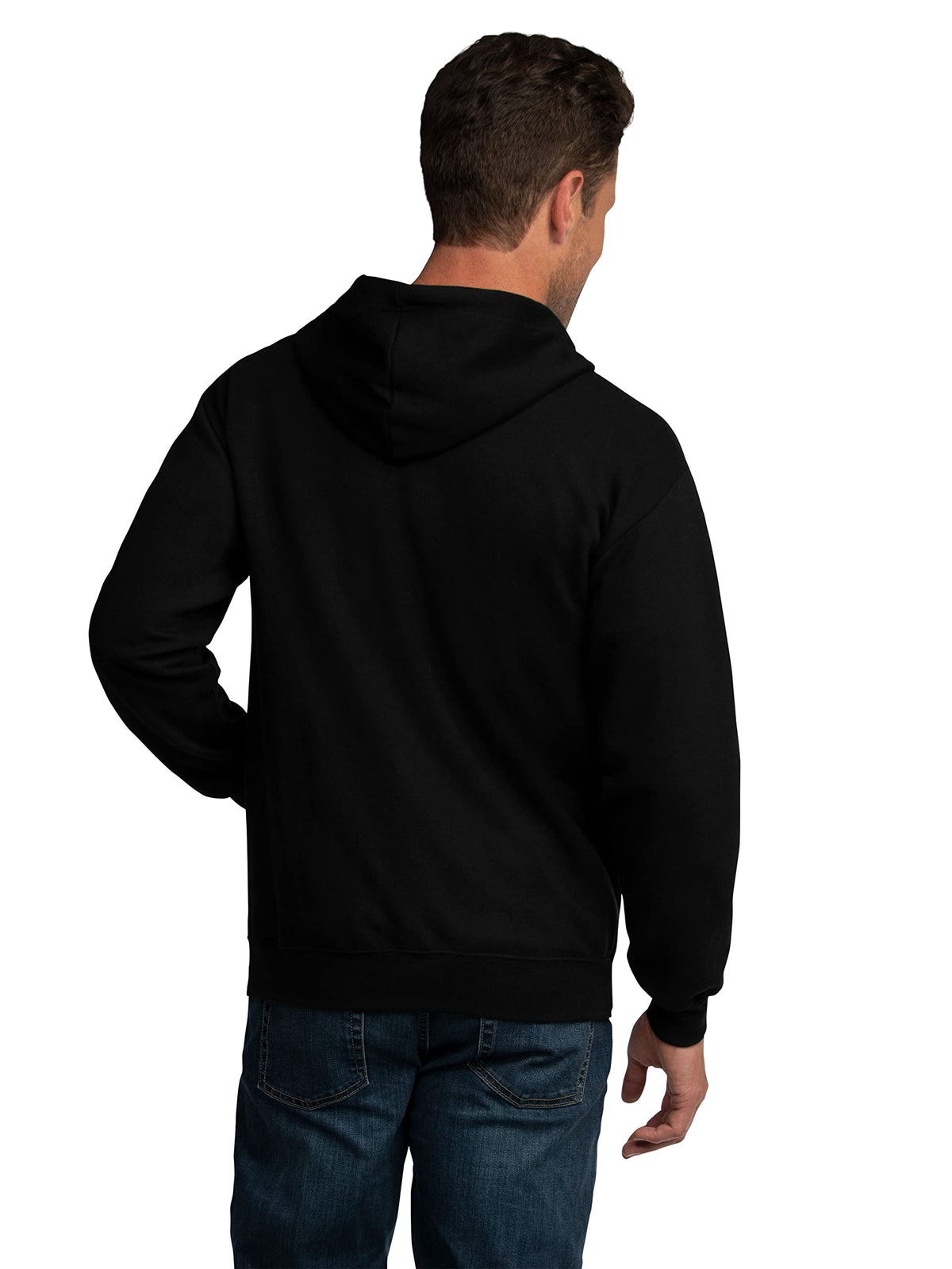 Fruit of the Loom Eversoft Fleece Hoodies, Pullover, Moisture Wicking & Breathable, Sizes S-4x, Black Full Zip, Large