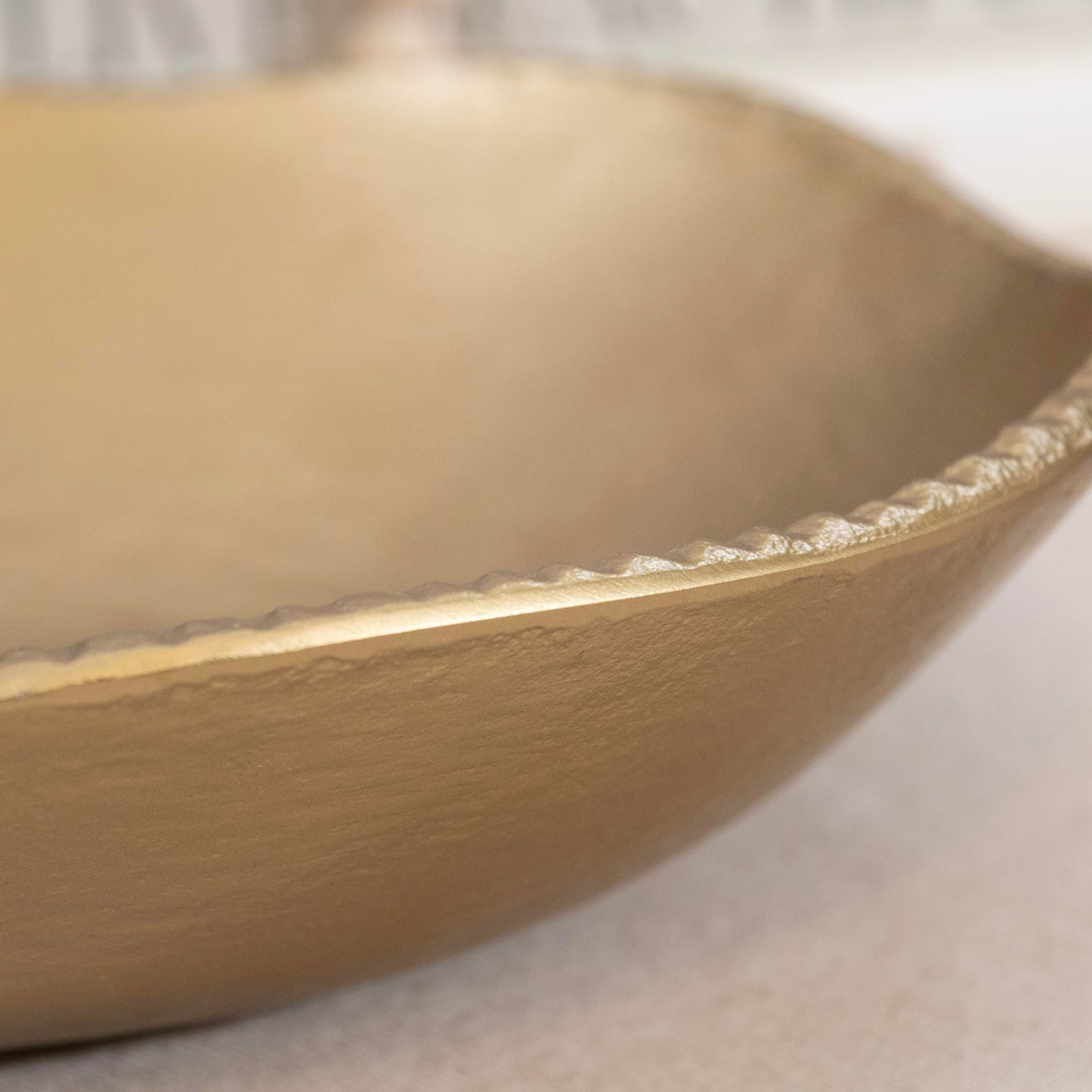 ANDALUCA Decorative Cast Metal Round Bowl 10 inch (Gold)