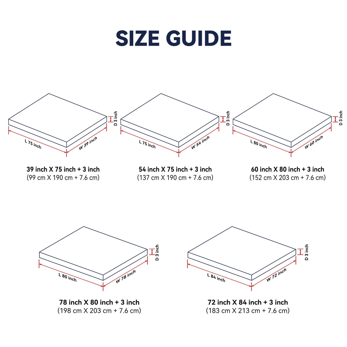 LeWinBedding 3 Inch White Goose Feather Mattress Topper,Full Feather Bed Topper,Mattress Cover with Straps,Ultra Soft Pillowtop,100% Cotton Fabric(54”x75”)