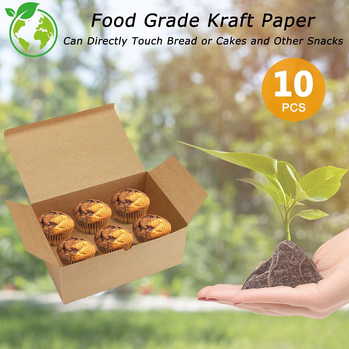 Frantis Brown Gift Boxes 9.45x6.5x4 Inches 10 Pack, Paper Gift Box with Lids for Bridesmaid Gifts, Birthday, Party, Christmas,Wedding, Crafting Cupcake Boxes, With 66 FT Twine