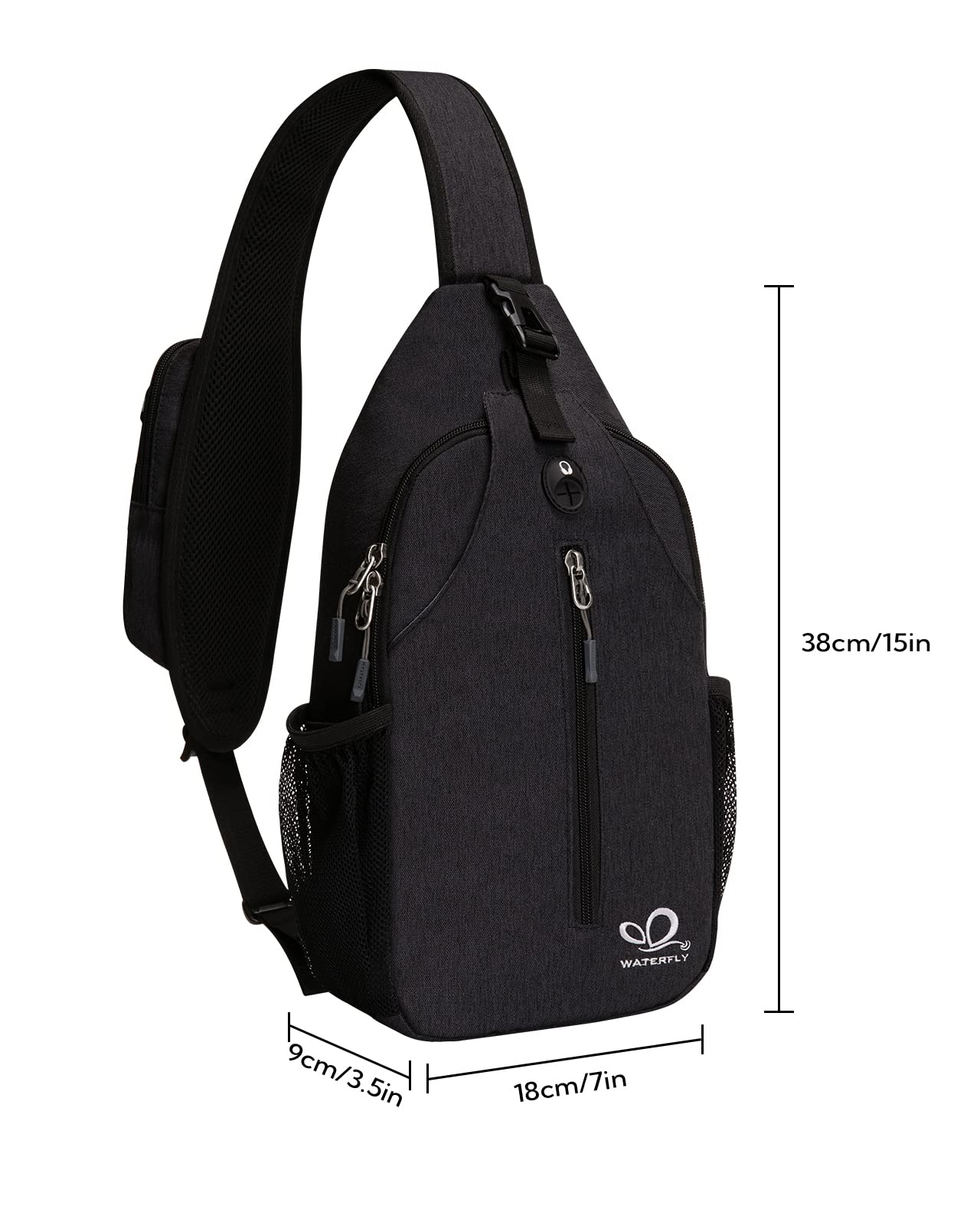 Waterfly Sling Bag Backpack Shoulder Crossbody Bag Chest Bags Hiking Casual Daypack for Men Women