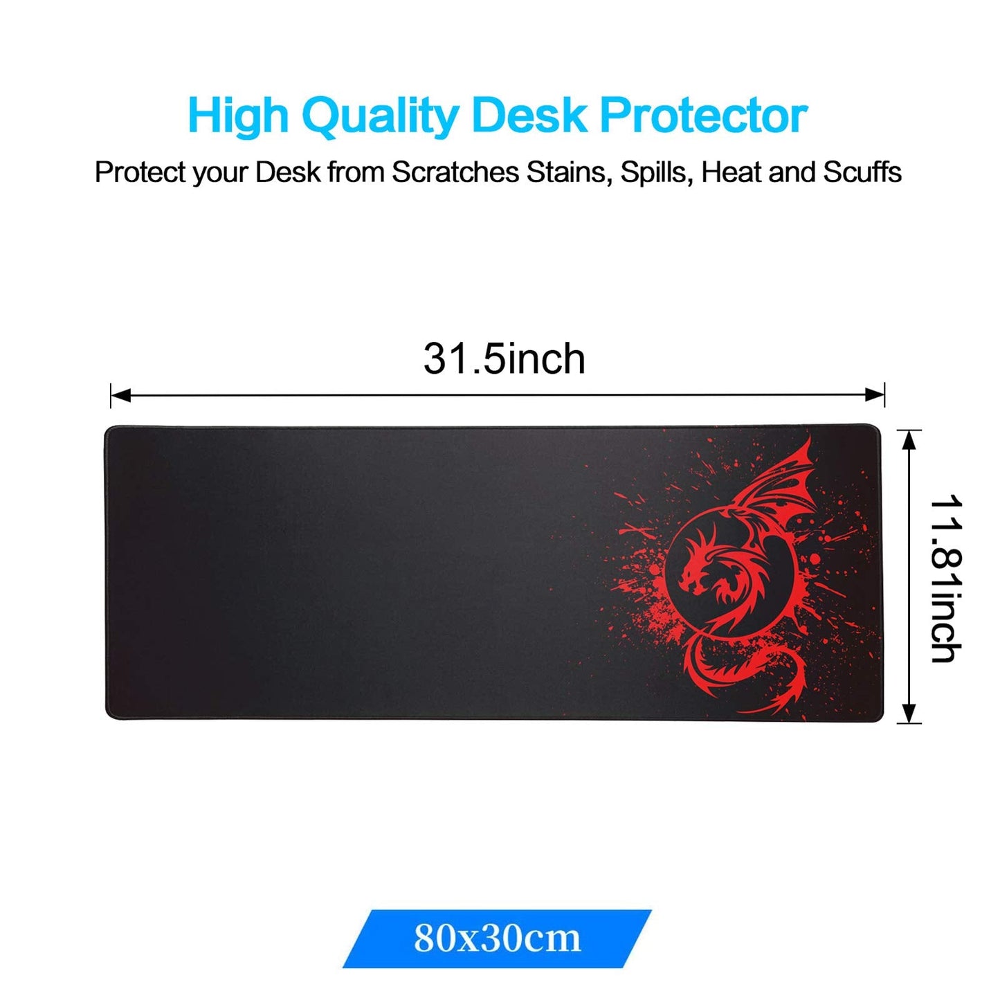 Gaming Mouse Pad,Large Extended Non-Slip Mousepad with Rubber Base and Stitched Edges,Smooth Surface Waterproof Speed Gamer Mouse Mat for Gaming, Macbook, PC, Laptop, Desk 31.5 X 11.8 Inch(Red-2)