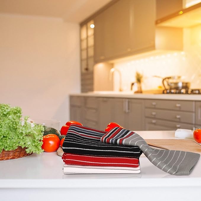 Urban Villa Kitchen Towels Extra Large Premium Salsa Stripes Dish Towels