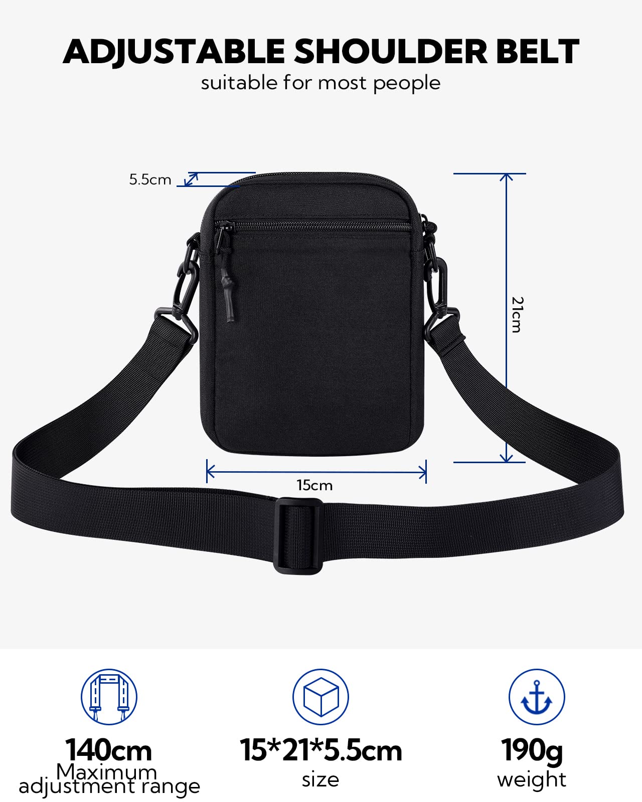 Waterfly Mens Cross Body Bag: Shoulder Bag Small Messenger Bag Casual Crossbody Chest Sling Bag for Working Travel Daily