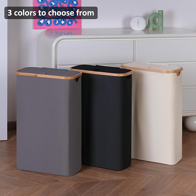 Slim Laundry Basket, 60L Laundry Hamper