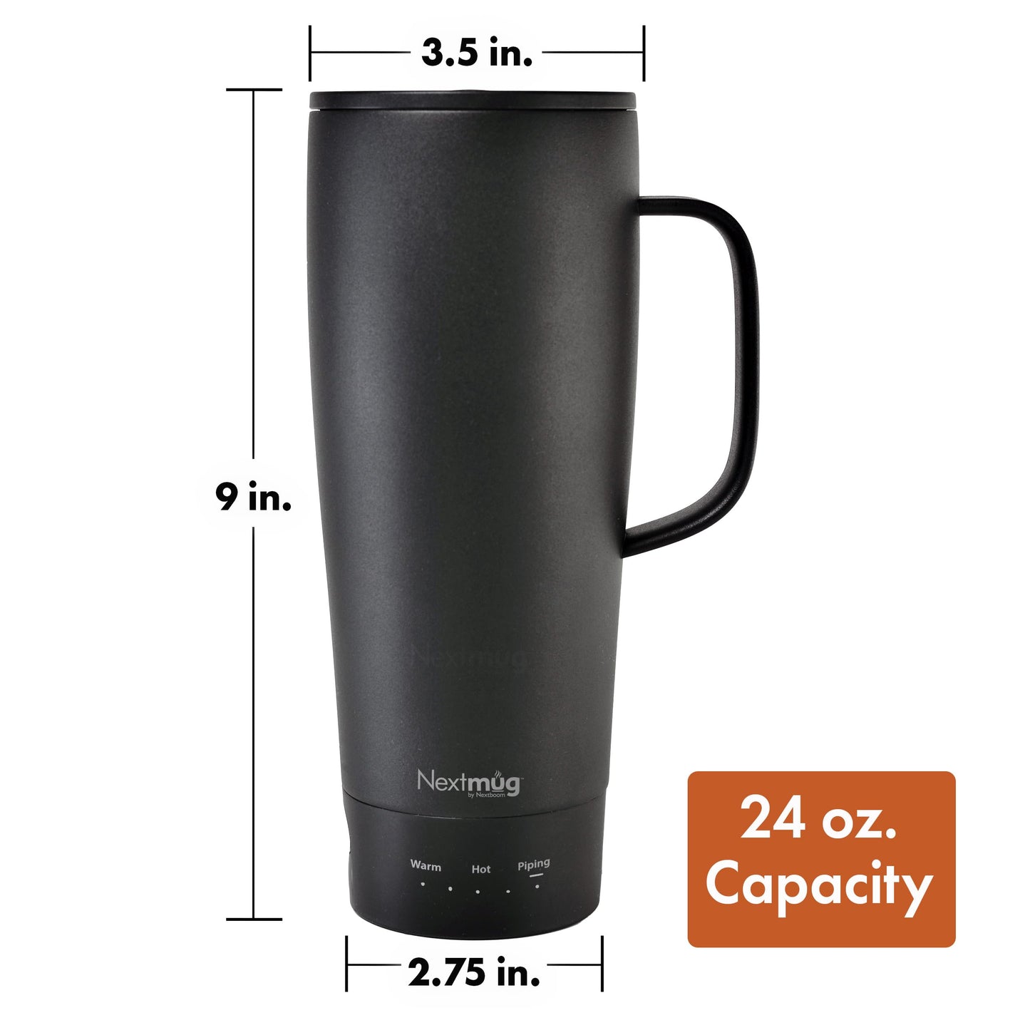 Nextmug Ultra - Temperature-Controlled, Self-Heating Travel Mug (Black - 24 oz.)