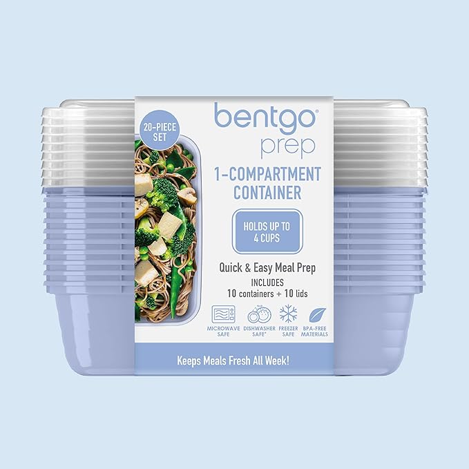 Bentgo Prep - 20-Piece 1-Compartment Reusable Meal Prep Containers
