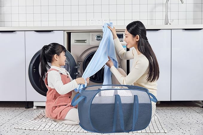 pop-up laundry basket,with Durable Handles collapsible Mesh laundry Hamper