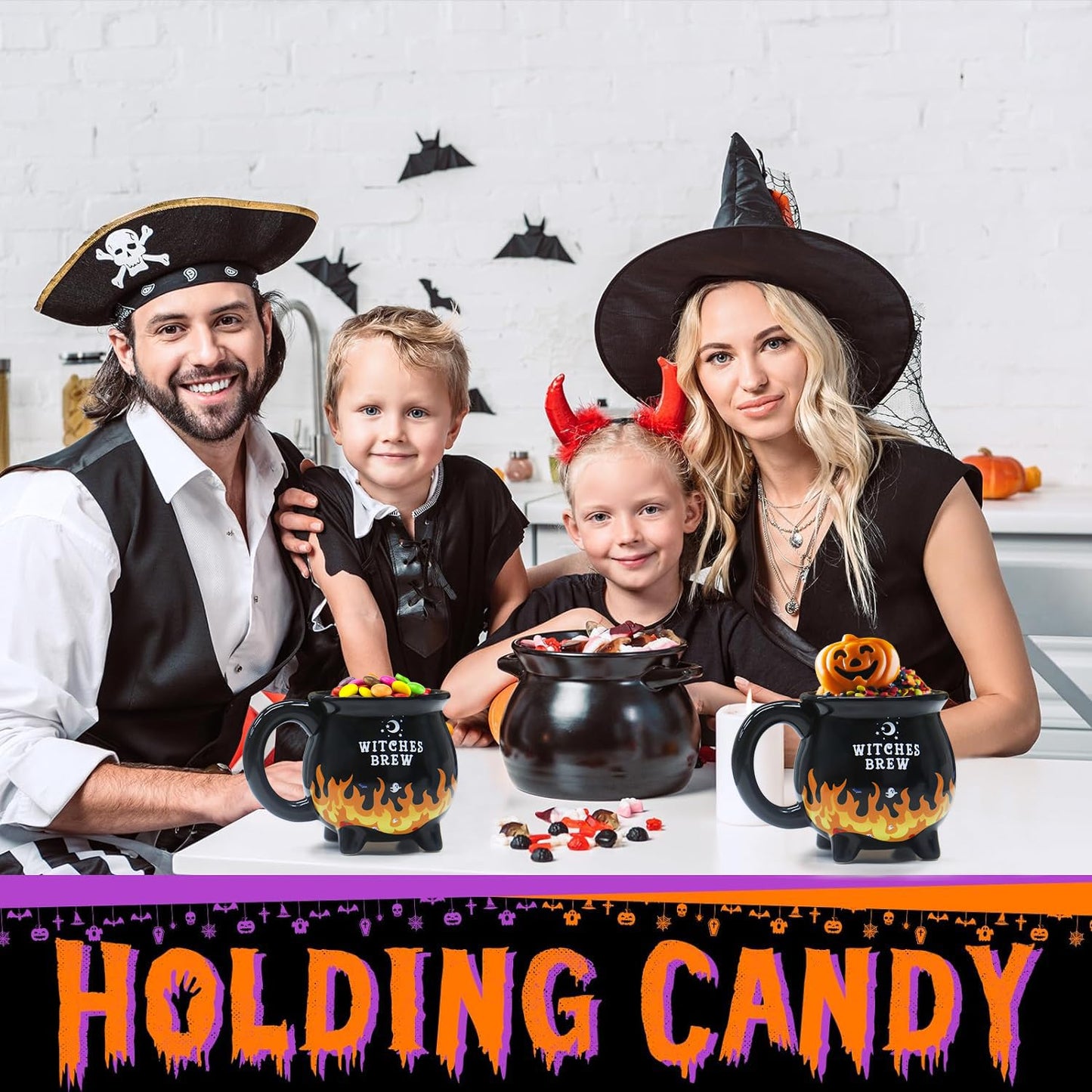 RAISLY Witch Brew Cauldron Coffee Mug, 300ml/10oz Heat Flame Color Changing Beverage Mugs, Adorable Sorceressās Potion Themed Water Cups, All-Season Drinkware, Ideal for Birthday and Halloween
