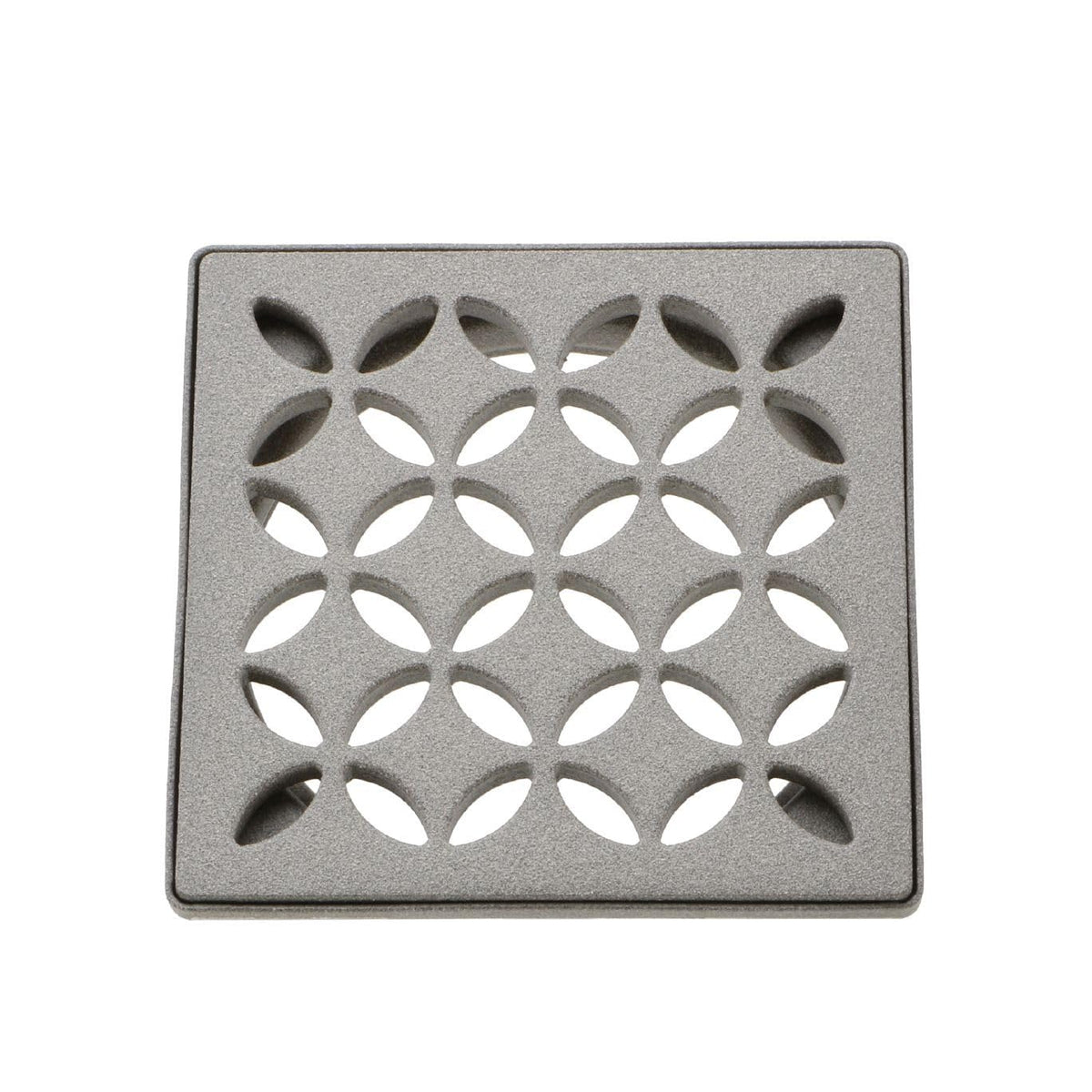 Schluter Kerdi-Drain Grate Kit with Integrated Slope Bonding Flange - Ideal for Bathroom or Wet Rooms - 4" Stone Grey Floral, Adjustable - KDIF4GRKTSSGD5