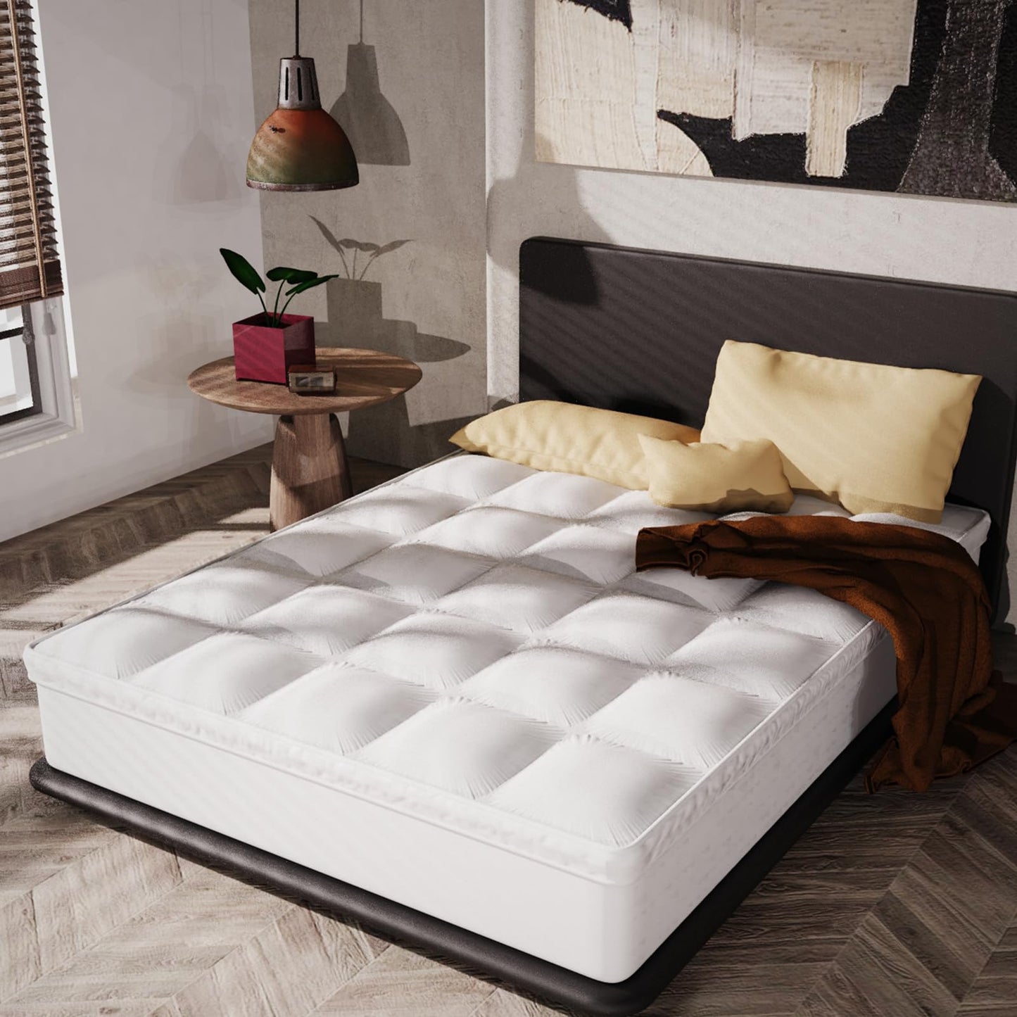 Epitex Mattress Topper King Size, Extra Thick and Soft Fluffy Pillow Top Mattress Pad for King Size Bed, Breathable and Supportive for Back Pain, 8-16'' Deep Elastic Pocket, Skid-Proof Bottom, White