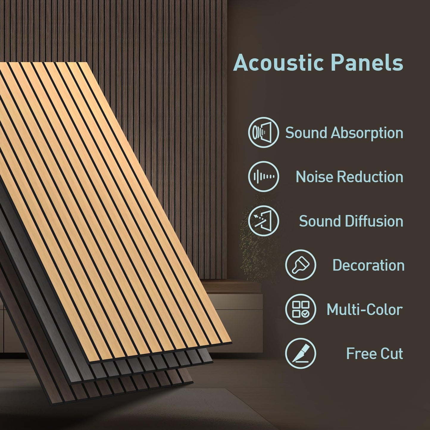 6 Pack Acoustic Wall Panels, 47.2" X 23.6" Sound Absorbing Panels, Decorative Sound Proof Panels for Office, Studio, Home Theatre - Light Grey