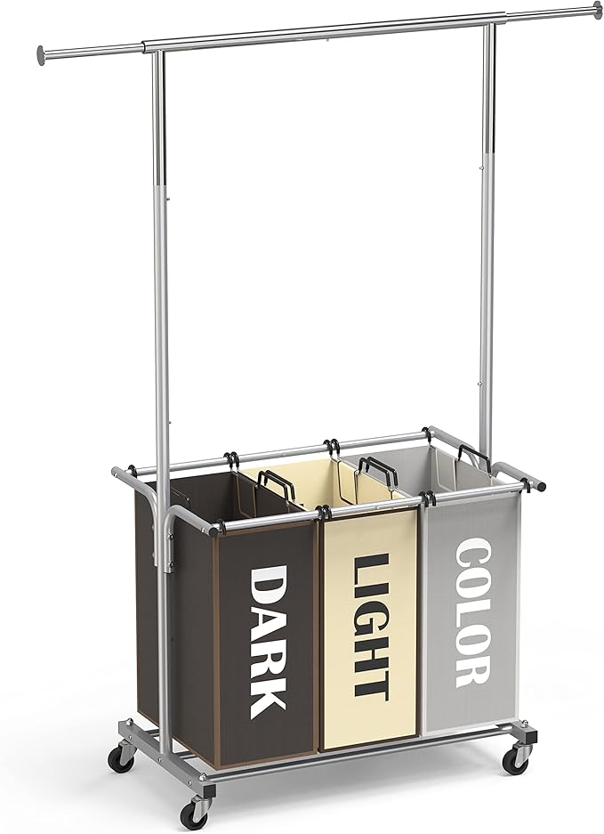 Simple Houseware 3-Bag Laundry Sorter