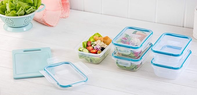 Snapware Plastic Total Solution 5-Pack Food Storage Containers Set, Leakproof &