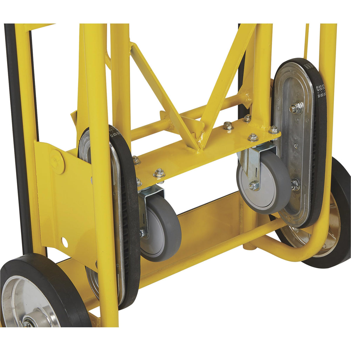 Strongway Industrial Hand Truck – 1200 lb Capacity Heavy-Duty Appliance Dolly, Convertible 2/4-Wheel Design, 8" Rubberized Wheels, Auto-Rewind Ratchet Belt & Stair-Climbing Capability