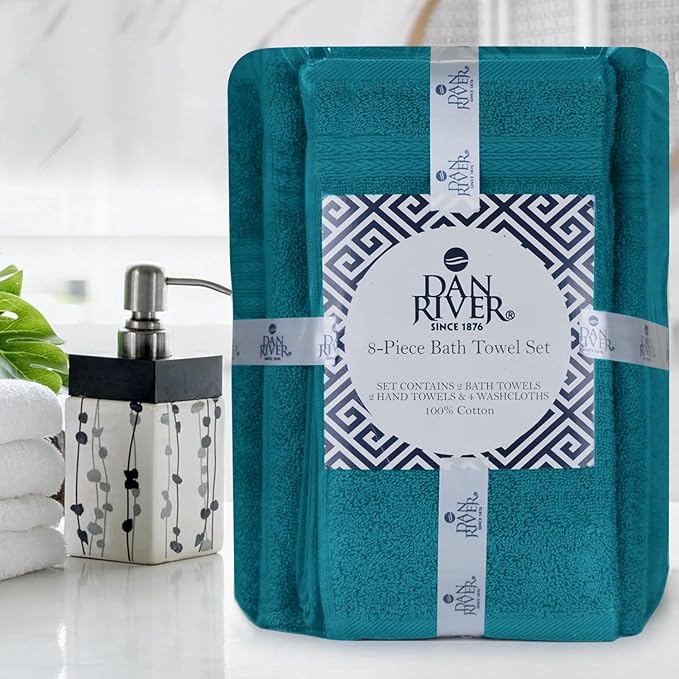 DAN RIVER 8 PC Luxury Bath Towels