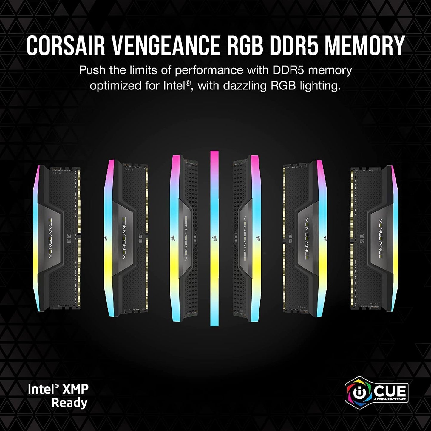 CORSAIR VENGEANCE RGB DDR5 RAM 32GB (2x16GB) 6000MHz CL36 Intel XMP iCUE Compatible Computer Memory - Black (CMH32GX5M2E6000C36)