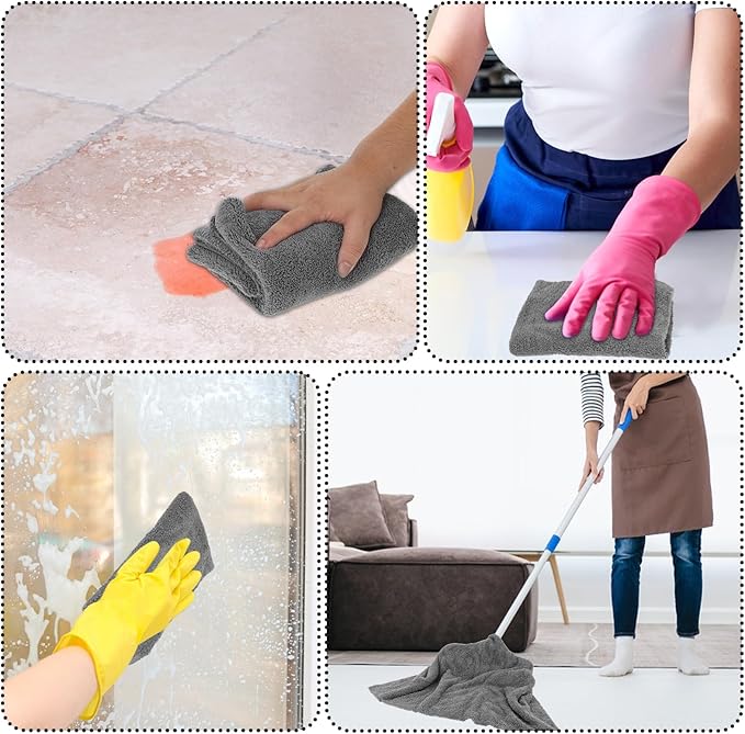 5 PCS Extra Large Microfiber Cleaning Cloth 30"x20", Washable Reusable Floor
