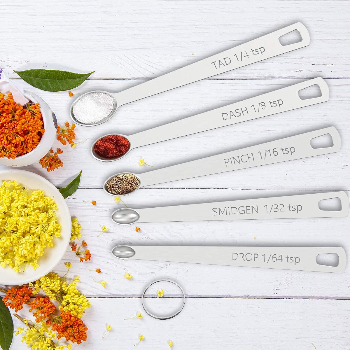 Measuring Cups and Magnetic Measuring Spoons Set, Wildone Stainless Steel 7 Measuring Cups, 8 Double Sided Stackable Magnetic Measuring Spoons, 1 Leveler & 5 Mini Spoons - 21 Piece