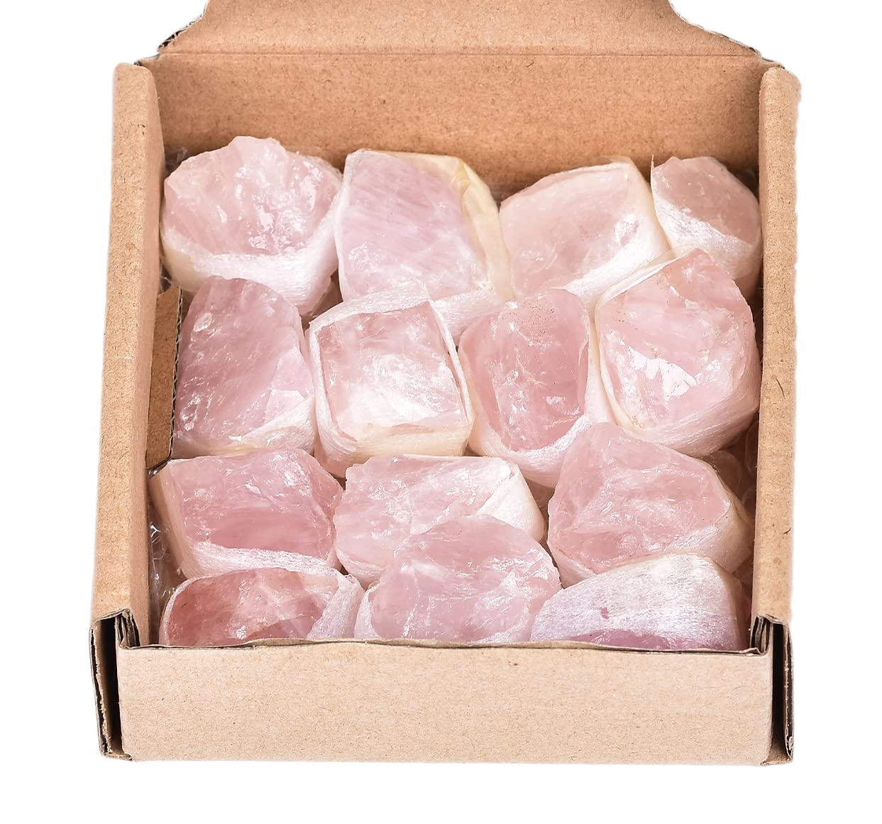 JIC Gem 12-16Pcs 0.7 Lbs Irregular Shape Rose Quartz Crystals and Healing Stones Pink Gemstone Raw Crystal Bulk Unpolished Madagascar Rock Rough Stones