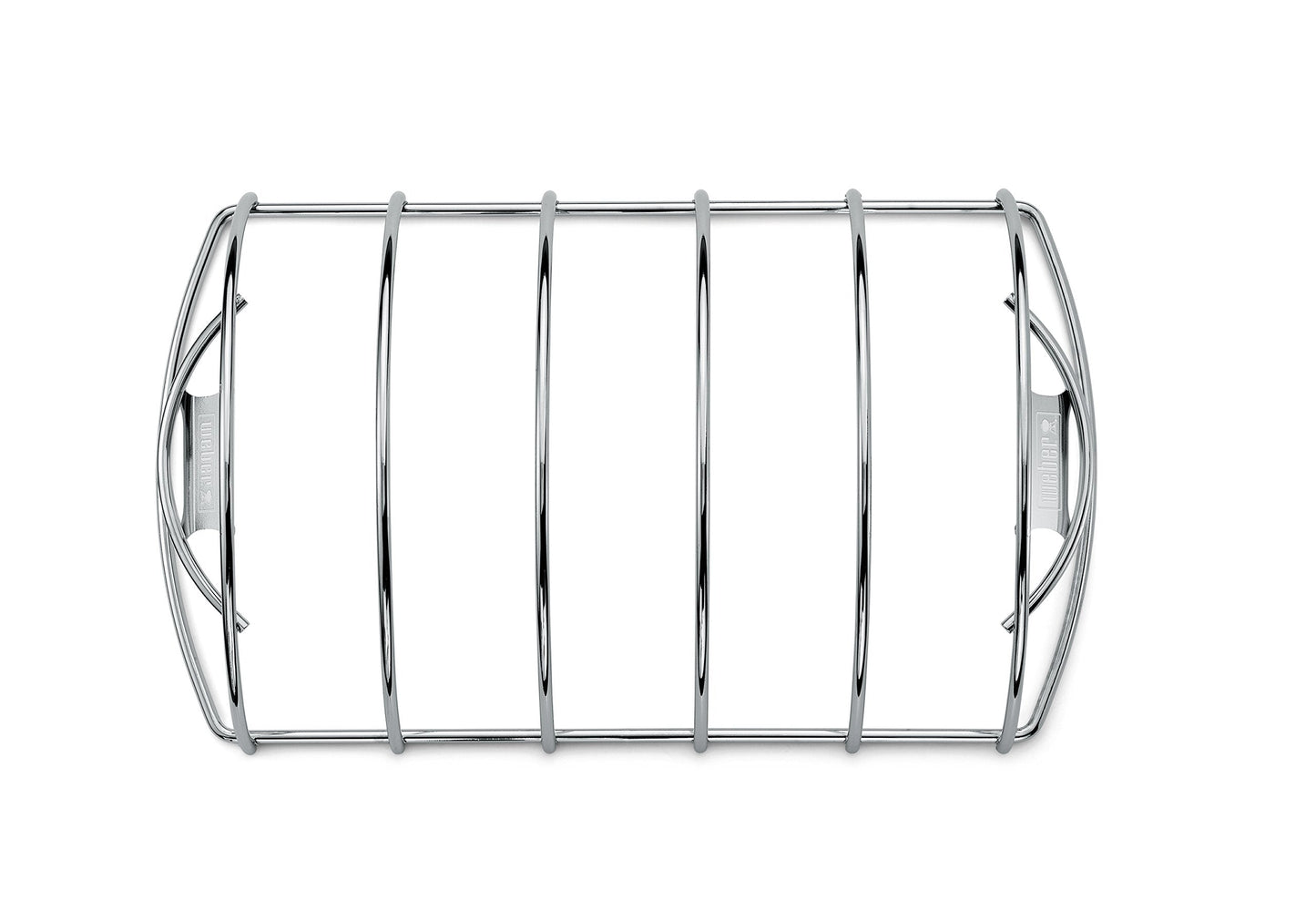 Weber Rib Rack, holds up to 5 Rib Racks/Spare Ribs, Non-Stick Stainless Steel, dishwasher safe, fits all Grills (Charcoal from Ø 47cm, Gas, Pellet, Electric) - Silver (6605)