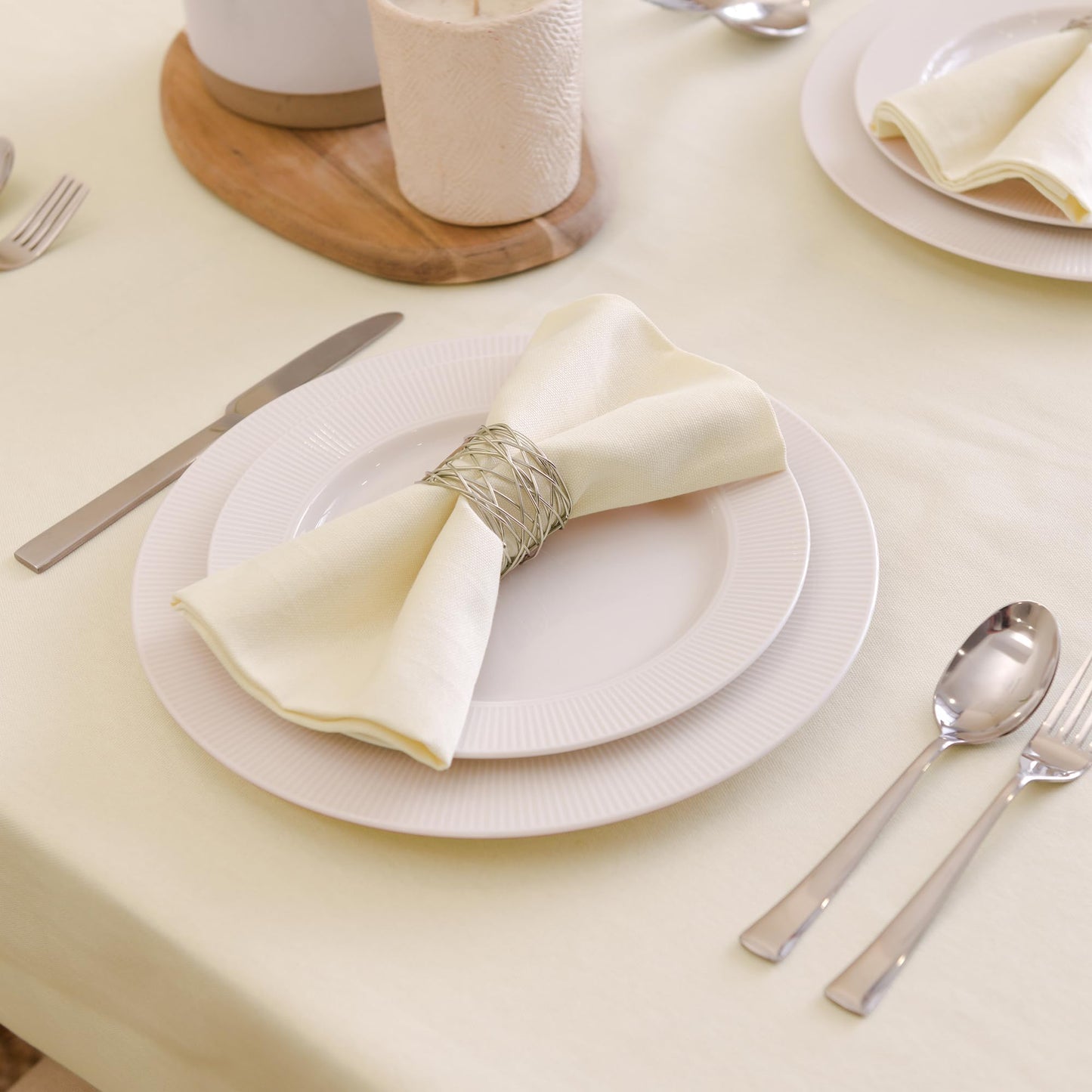 Encasa XO Natural Cloth Napkins Set of 6, 43x43 cm | Cotton Serviettes Napkins | Washable & Reusable Table Napkin for Wedding, Holiday, Halloween Party, Birthday & Everyday Table Décor