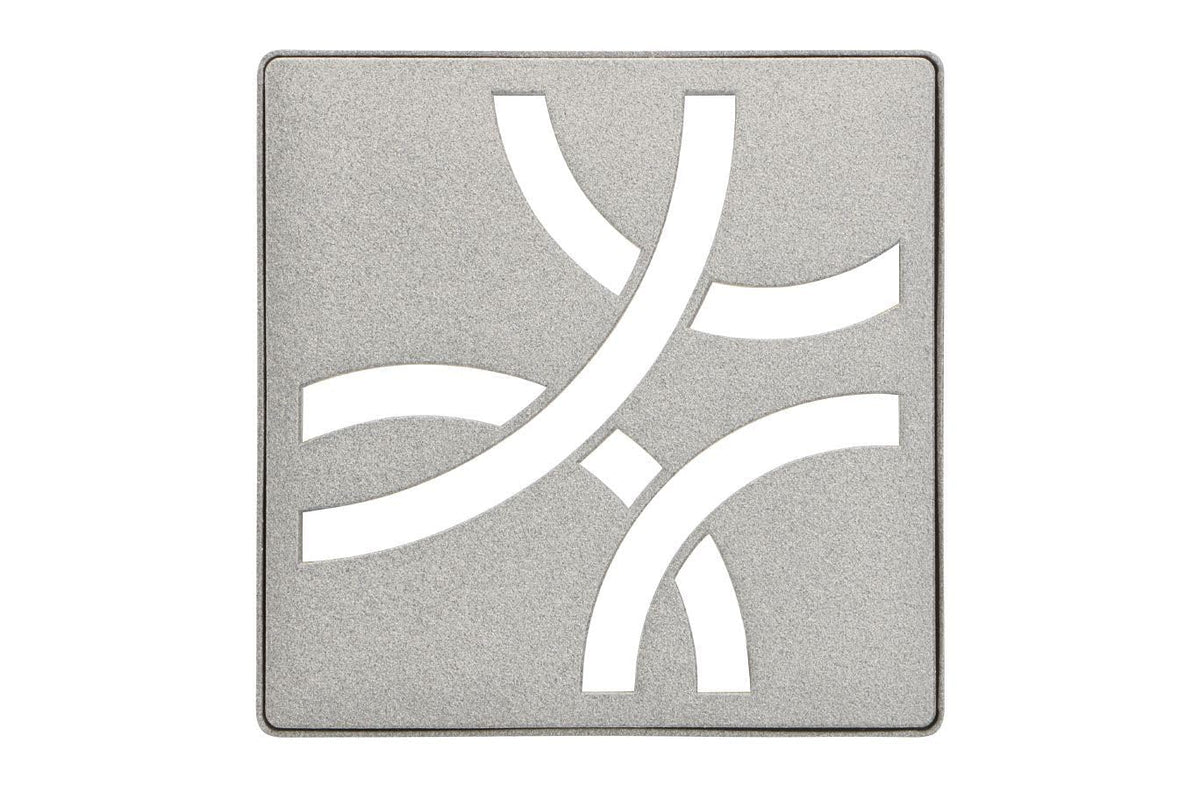 Schluter Kerdi-Drain Grate Kit with Integrated Slope Bonding Flange - Ideal for Bathroom or Wet Rooms - 4" Stone Grey Curve, Adjustable - KDIF4GRKTSSGD6