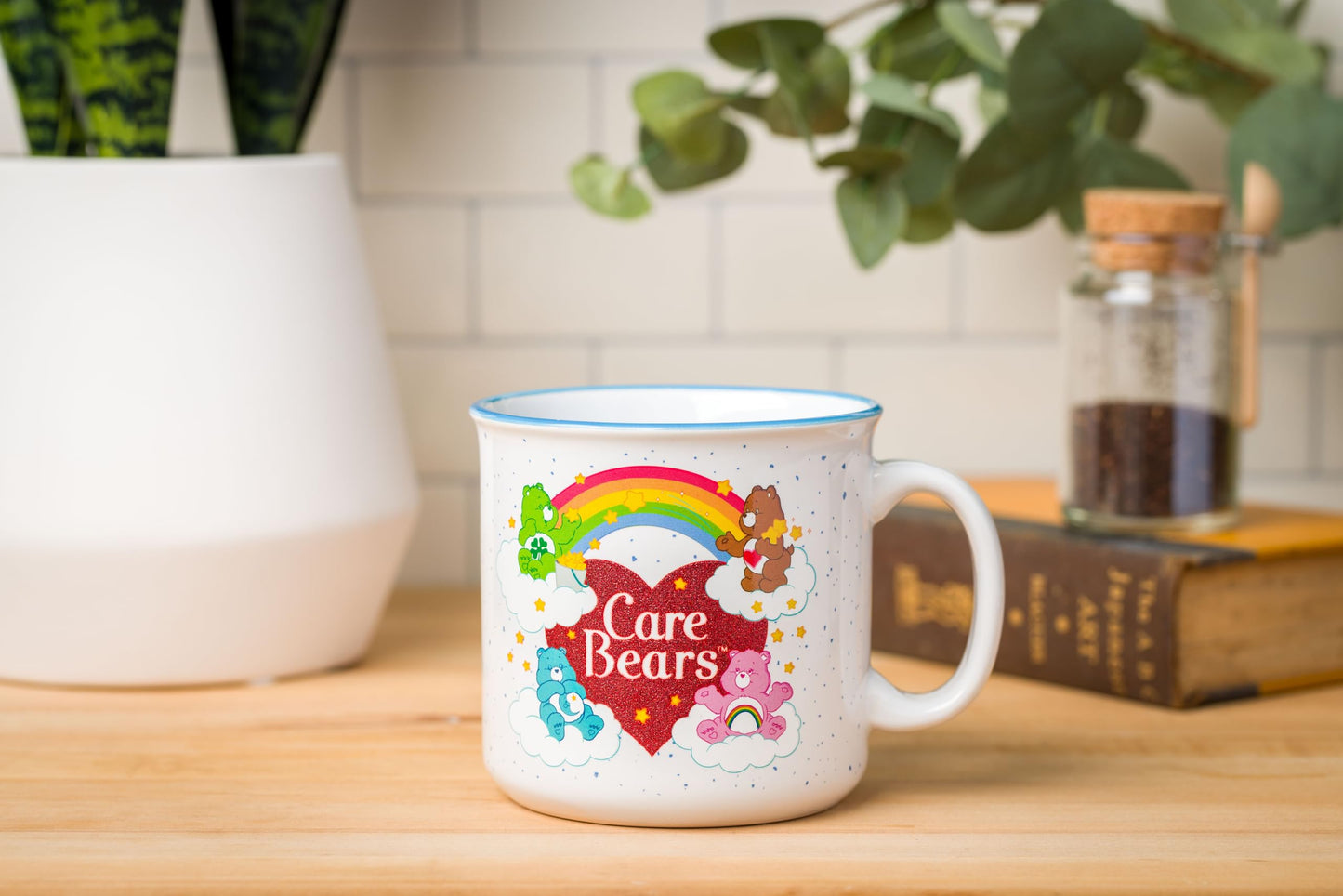 Silver Buffalo Care Bears Rainbow Heart Logo 20oz Ceramic Camper Mug