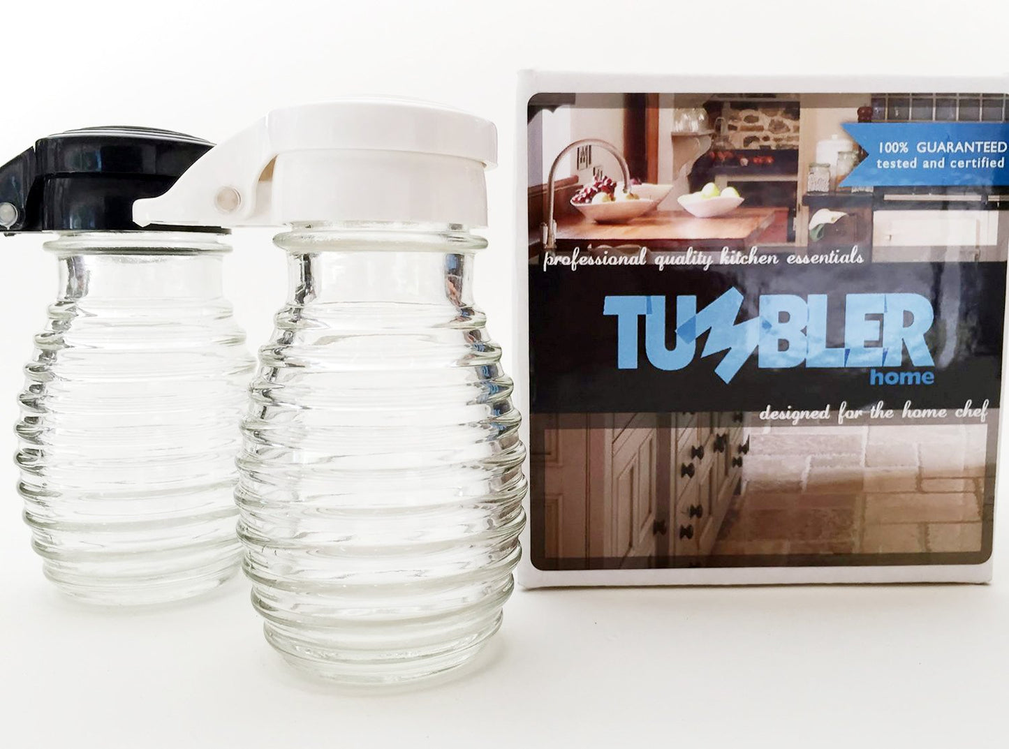 Shake It Free Shaker Glass Moisture Proof Humidity Free Salt, Pepper and Spice Shakers by Tumbler Home