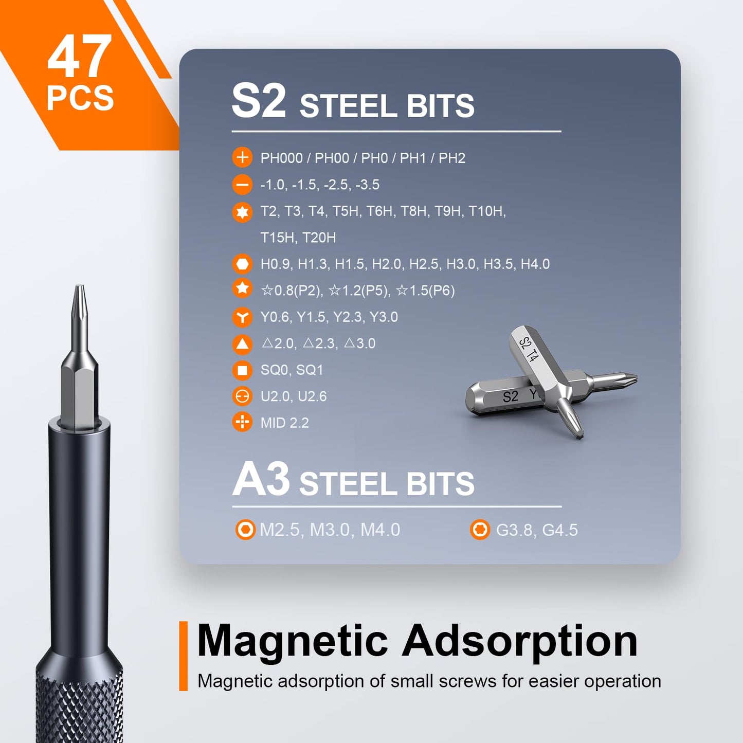 JOREST 50 in 1 Precision Screwdriver Set with Security Torx, Magnetic Mini Repair kit for MacBook, Laptop, PS4, PS5, iPhone, Nintendo Switch, Glasses, Watch, Toy, Stocking Stuffers Gifts for Men