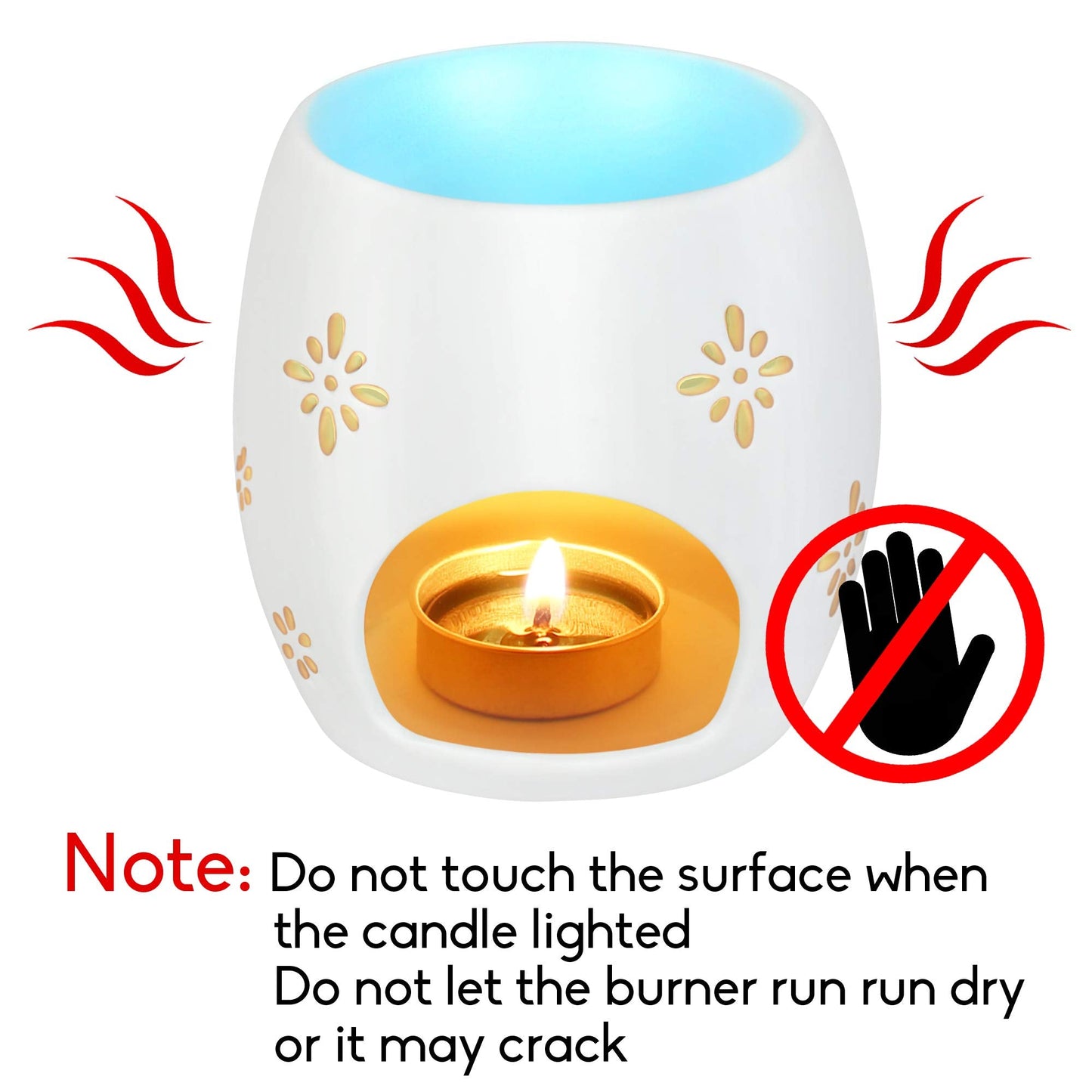 Billion Deals Ceramic Tealight Holder Essential Oil Burner Aromatherapy Wax Candle Tart Burner Warmer Diffuser