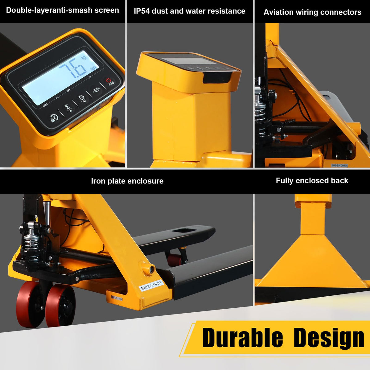 APOLLOLIFT Scale Pallet Truck, Hydraulic Hand Pallet Jack Trucks 5500Lbs Capacity, 27.7" x 45" Forks