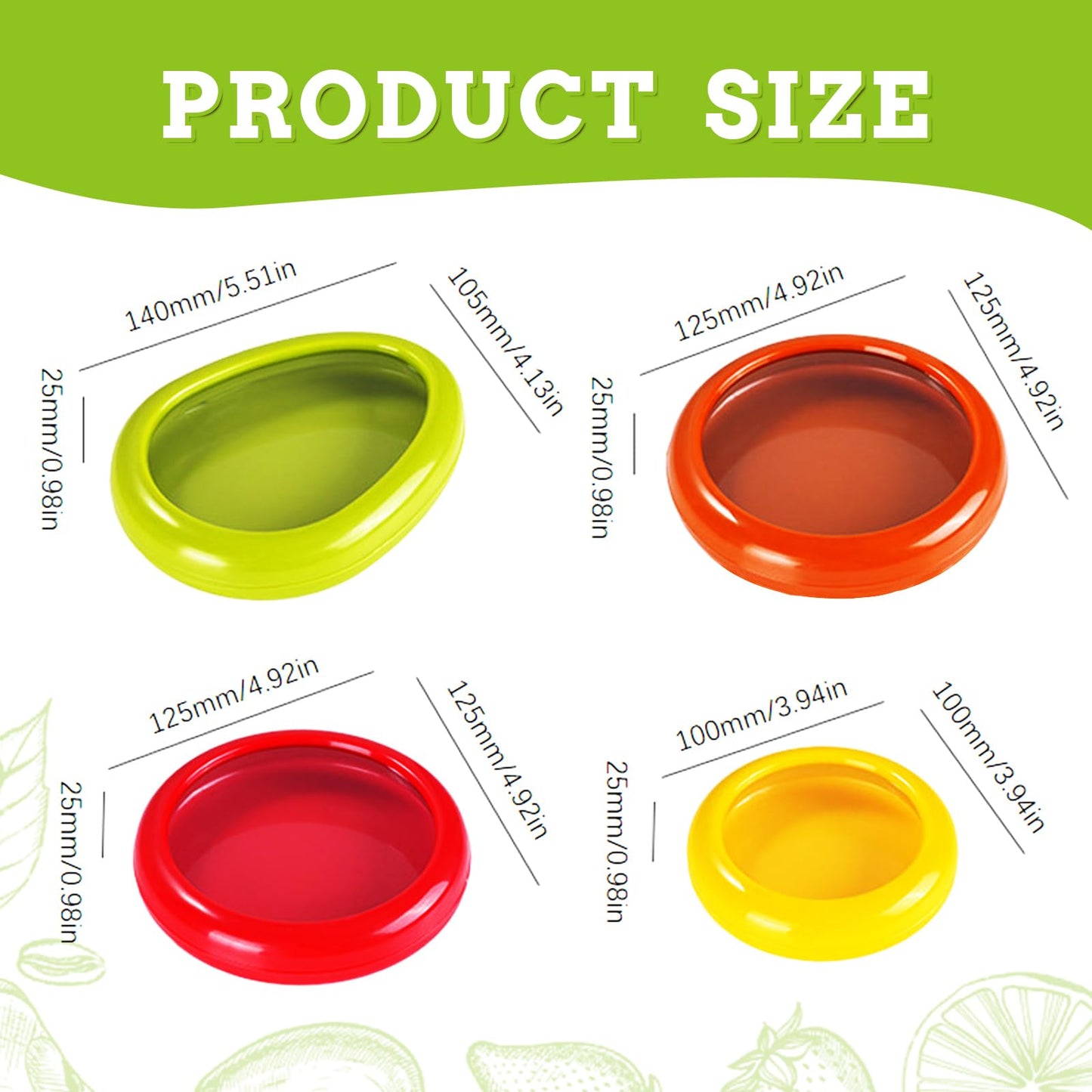 Set of 4 Saver and Tomato Holder - Reusable Storage Containers for Fridge - Fridge Organizer Ideal for Garlic, Onions, Lemons, and Potatoes