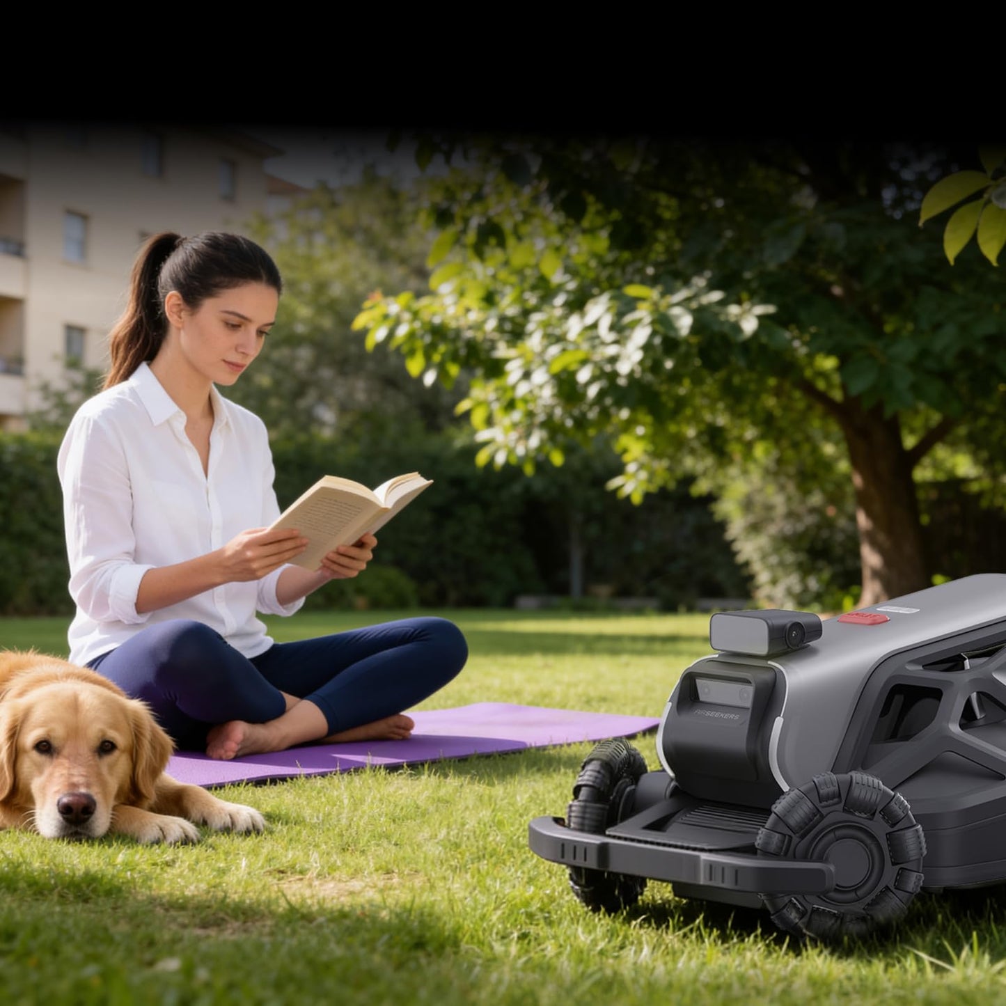 AIRSEEKERS TRON Robot Lawn Mower for Up to 2400㎡, 300° Vision, NRTK V-SLAM