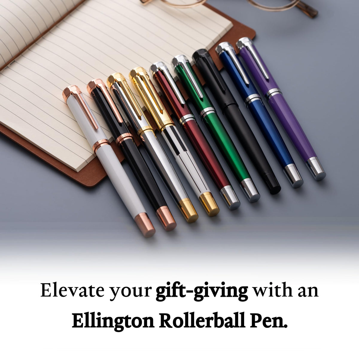 Ellington Pens Luxury Ballpoint Pen ā Premium Quality, Smooth Writing Experience, Elegant Design, Includes 2 Ink Refills ā Ideal for Professionals and Gift Giving (White Rose Gold)