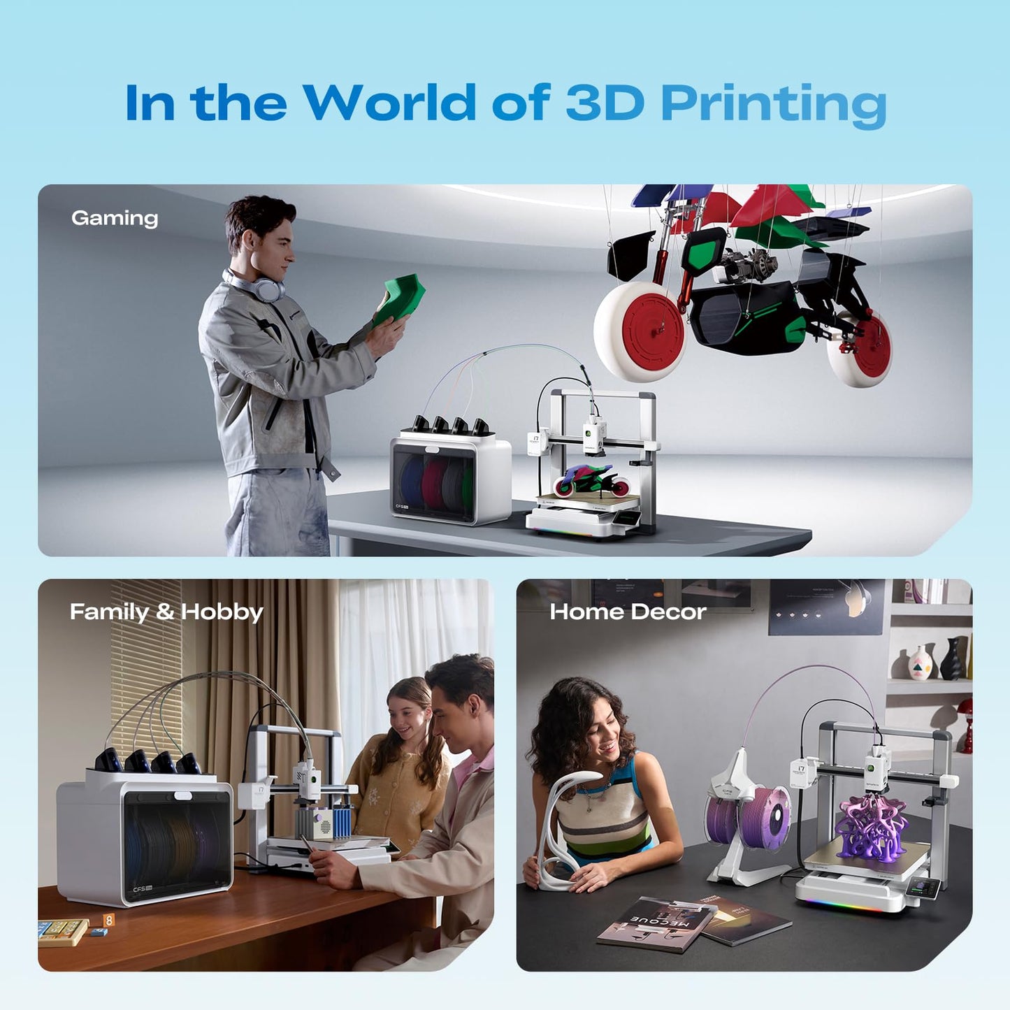 Creality SPARKX i7 Combo 3D Printer, Beginner-Friendly Multi-Color 3D Printer with AI Camera, Auto Leveling, Automatic Filament System, Direct Drive Extruder, WiFi Monitoring, 260×260×255mm