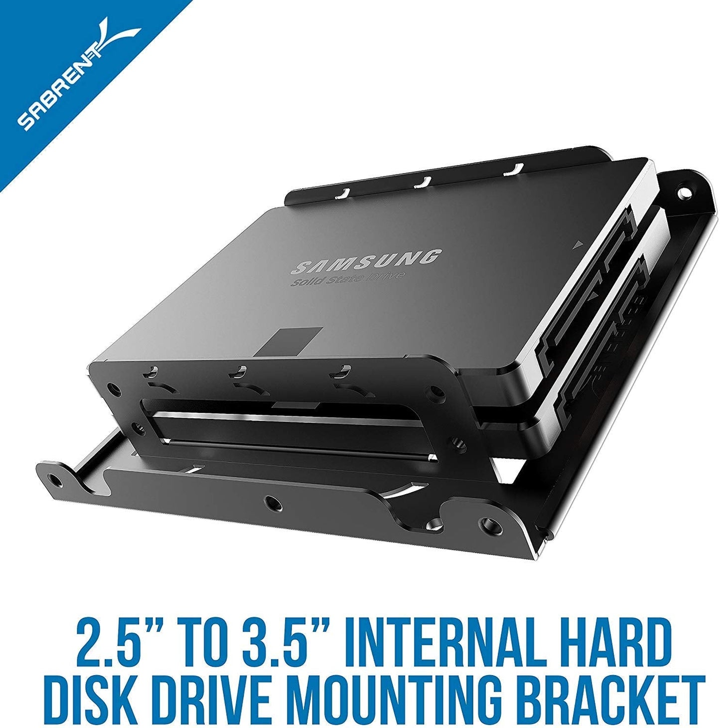 SABRENT 2.5" HDD SSD to 3.5" mounting frame, Internal hard disk mounting kit adapter, removable frame bracket kit Compatible with all types of 2.5" hard drive / SSD, Screw pack included (BK-HDDH)