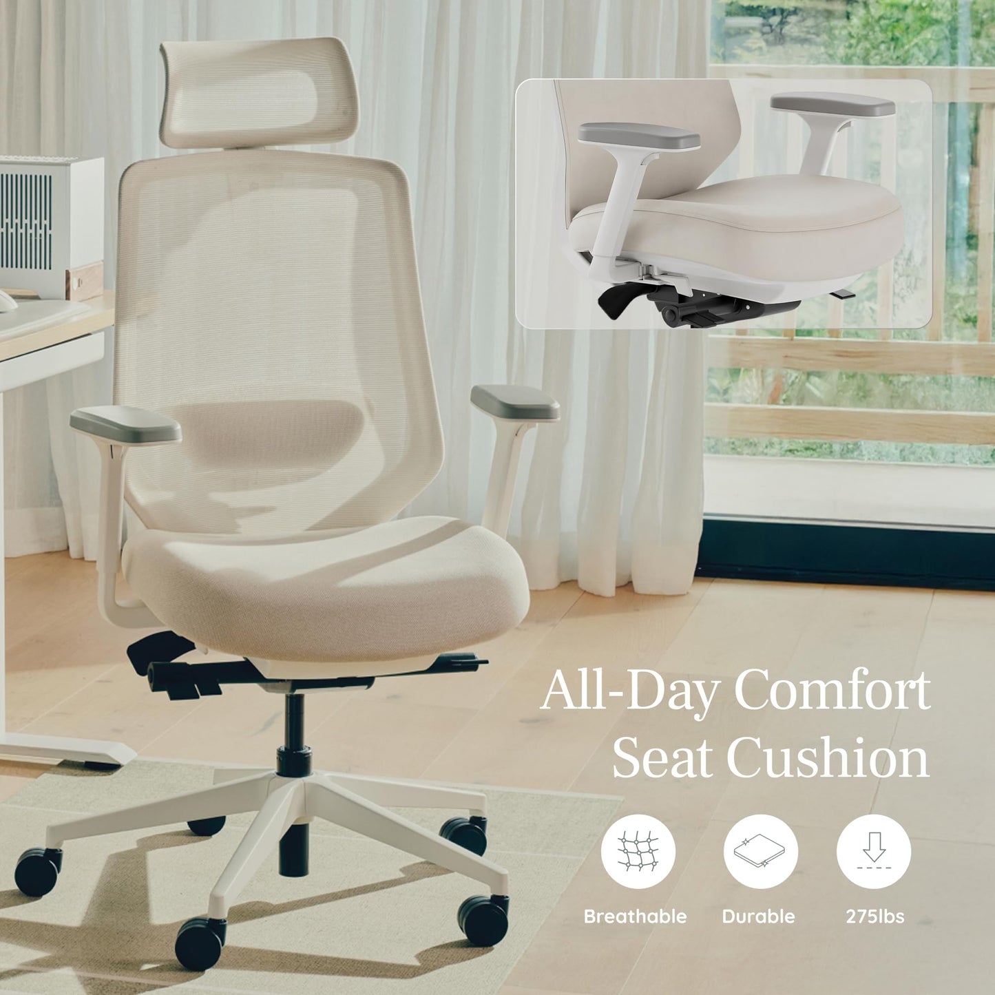 Branch Ergonomic Chair Pro - Mesh Office Chair with 14 Points of Adjustment - Height, Depth & Tilt Adjustable - 5D Armrests - Forward Tilt, Smooth Recline, and Lumbar Support - Boulder
