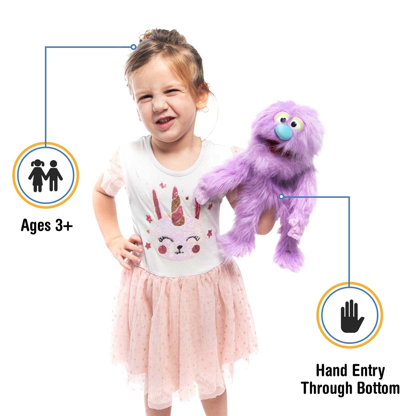 Purple Monster, Hand Puppet, by Silly Puppets, 35cm