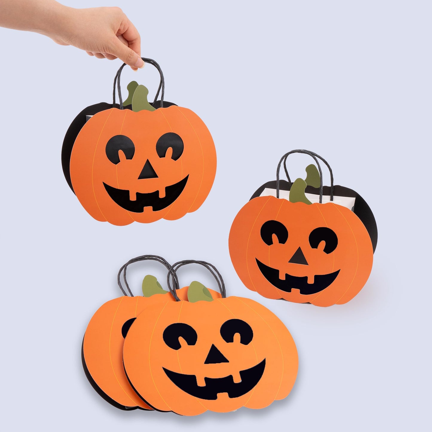 Cheerland Halloween Party Decorations Cute Spooky Pumpkin Treat Bags With Wrapping Paper for Horror Theme Birthday Baby Shower Summerween Party Supplies
