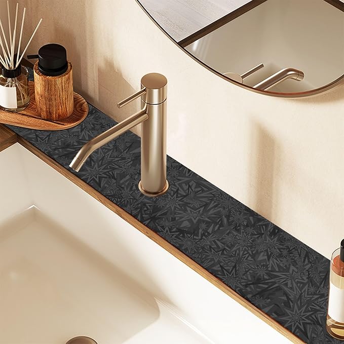 Kitchen Sink Splash Guard 2 PCS 30 Inch Sink Faucet Mat Splash Guard