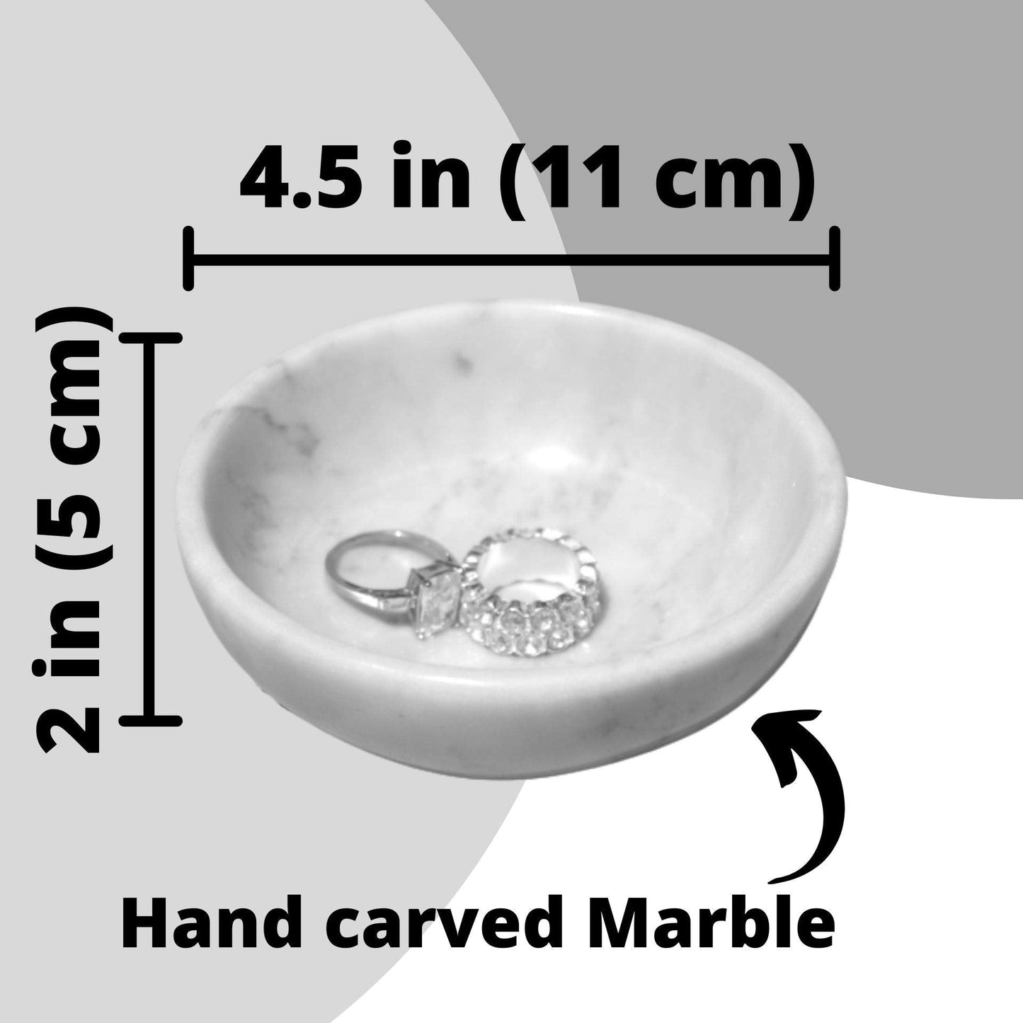 CraftsOfEgypt Jewelry Tray - Real Marble Jewelry Dish - Ring Holder - Decorative Key Bowl - Home Decor Wedding Gift